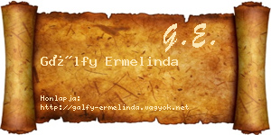 Gálfy Ermelinda névjegykártya